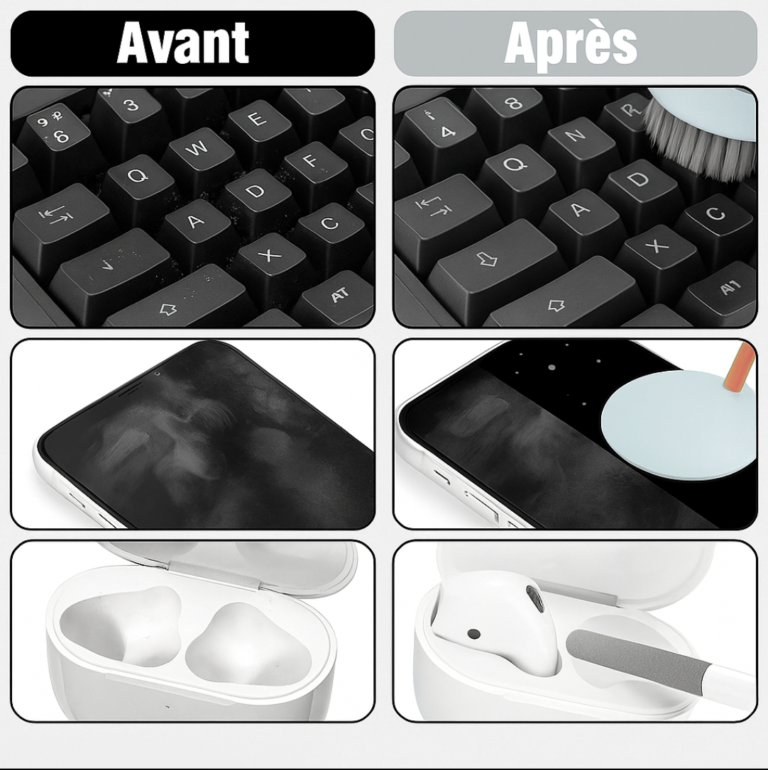 Kit de Nettoyage 20 en 1 – Pour Claviers, Écrans, AirPods & Plus encore ...  !